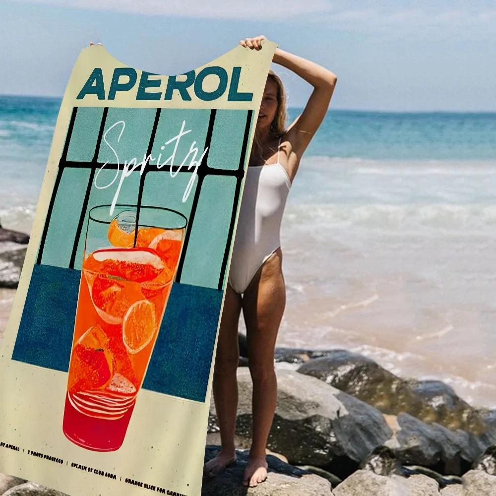Cartoon Fruit Juice Mojito Aperol Spritz Beach Towel Colorful Bath Towels for Girl Custom Sand Free Beach Yoga Spa Gym Pool