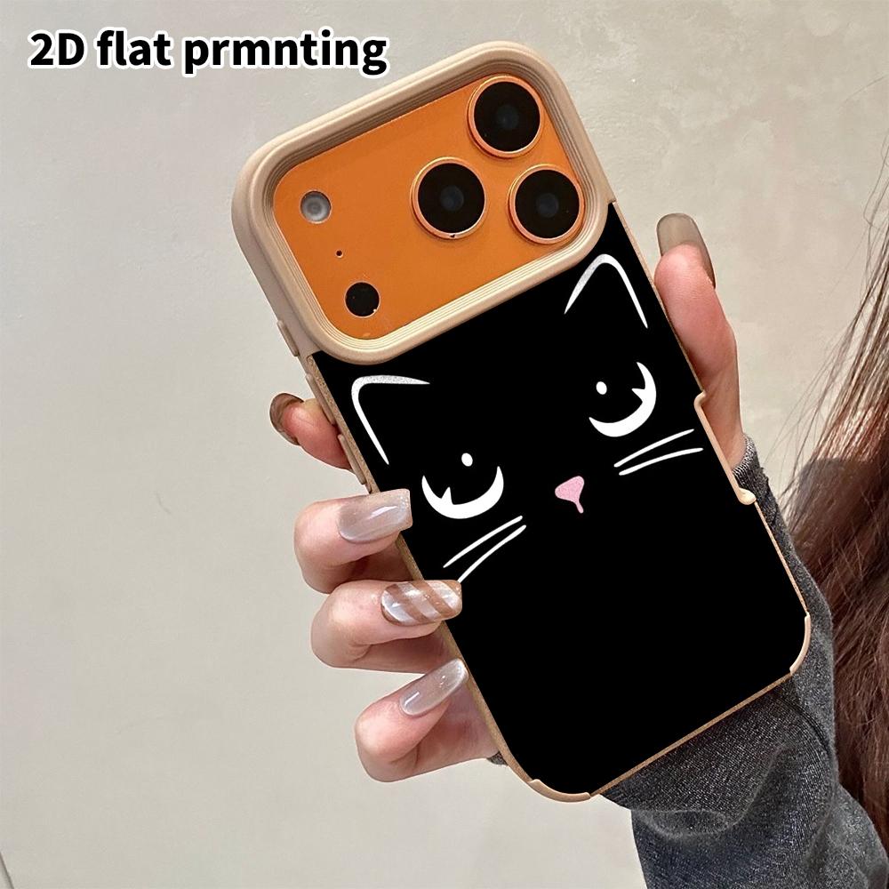 Phone Case: 2D Flat Lambskin Suitable for iPhone 18 17 16 15 14 13 Pro Film Protective Case,black Background, Christmas and Halloween Gift