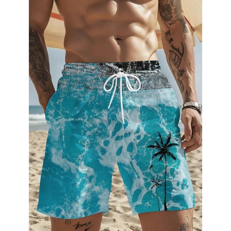 Pantaloncini da Spiaggia Estivi da Uomo Stampati in 3D Moda Versatili Tendenza Traspiranti Casual Stile Vacanza