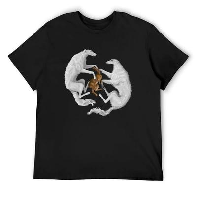 Borzoi and Jackrabbit T-Shirt Blacks Shirts Graphic Tees Anime Figures New Edition Outfits for Men