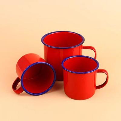 Keramický hrnek na kávu Yousheng Ručně vyrobený šálek na čaj s rukojetí Retro jednobarevný šálek na vodu Velkokapacitní sklenice Cestovní šálky pro outdoorové aktivity