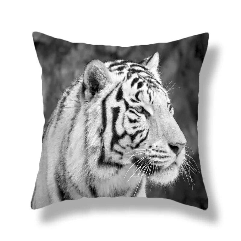 Heimdekoration Tierwelt Tiger Kissenbezug Bett Wohnzimmer Sofa Bürositz Auto Lendenkissen Bezug