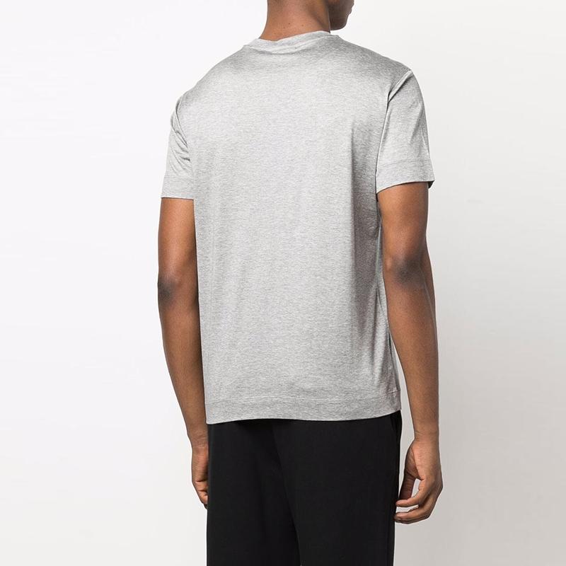 Emporio Armani Lyocell Fiber Round Neck Short Sleeve T-Shirt Men Tops Gray 3L1TCF-1JUVZ-0630