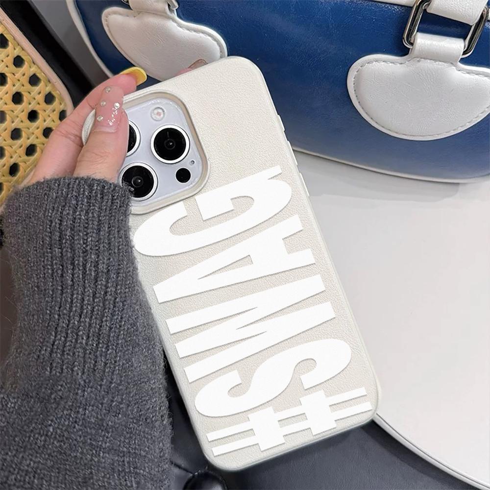 SWAG Letter Lichee leather pattern Phone Case For Redmi Note 14 13 12 11 10 9 8 Pro Plus 4G 5G Shockproof Cover