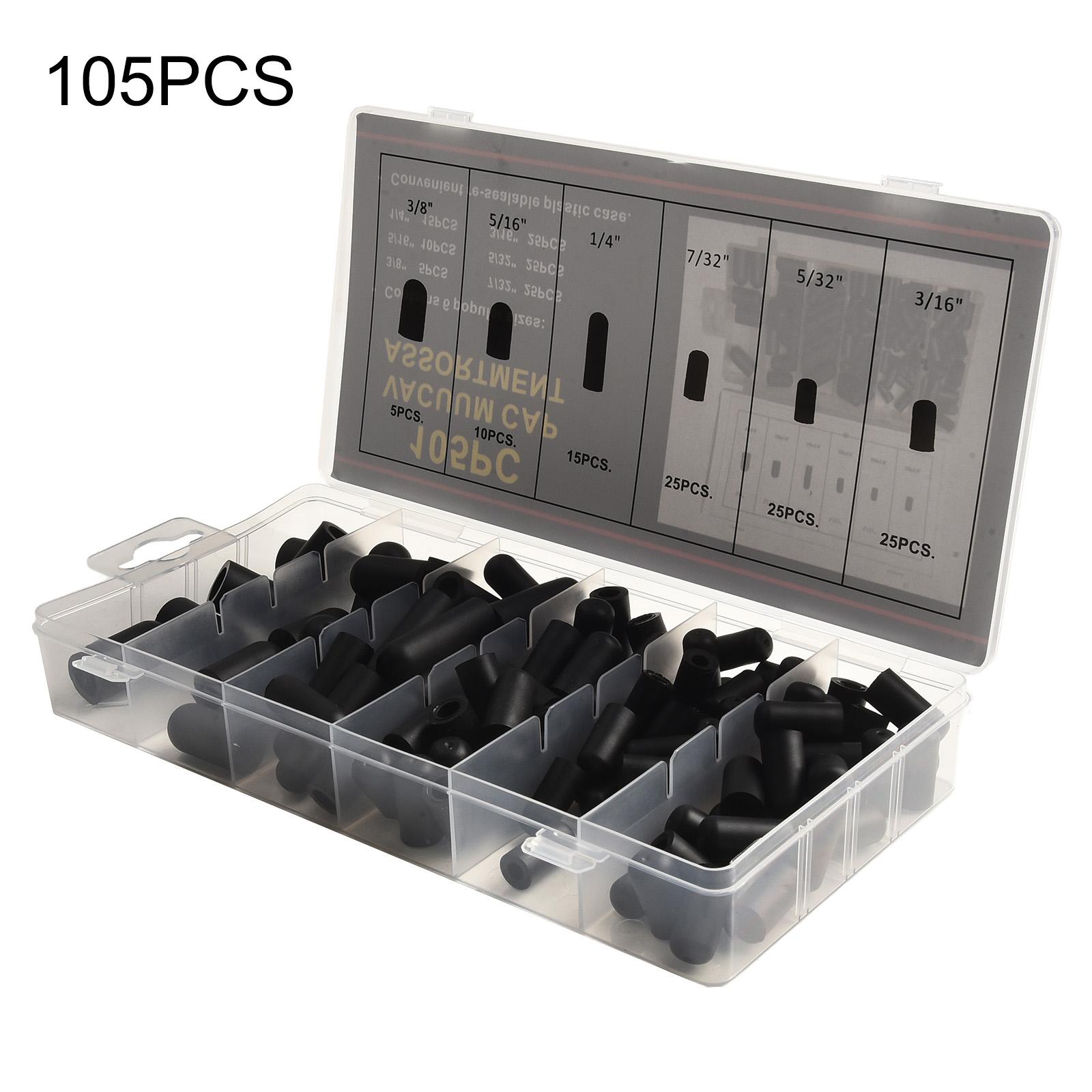Rubber Vacuum Cap Set 105 PCS Material Suitable for Manifolds and Pipes