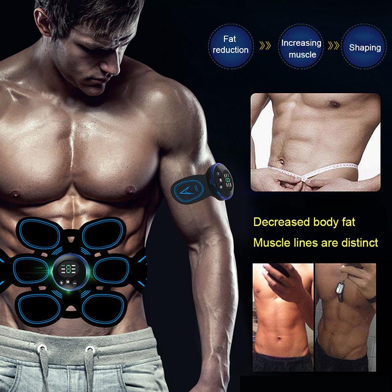 EMS Stimulator muscular abdominal Antrenor ABS Afișaj LCD USB Echipament de fitness Autocolante electrice pentru pierderea în greutate Centura de slăbit