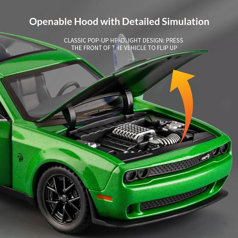 1/32 Dodge Challenger SRT Car Model Alloy Die-cast Simulation Hellcat Muscle Sports Car Model Boy Toy Car Holiday Birthday Gift
