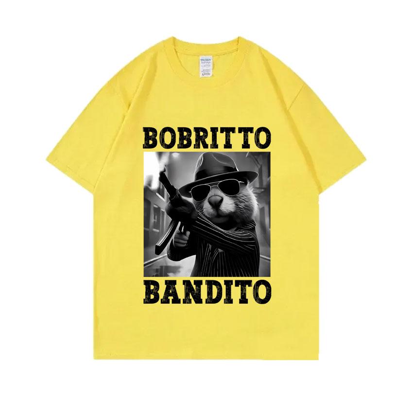 Bobritto Bandito Funny Beaver Meme T-shirt Men's Clothing Summer O-Neck Short Sleeve Tees Casual Humor Tops Cozy Cotton T Shirts