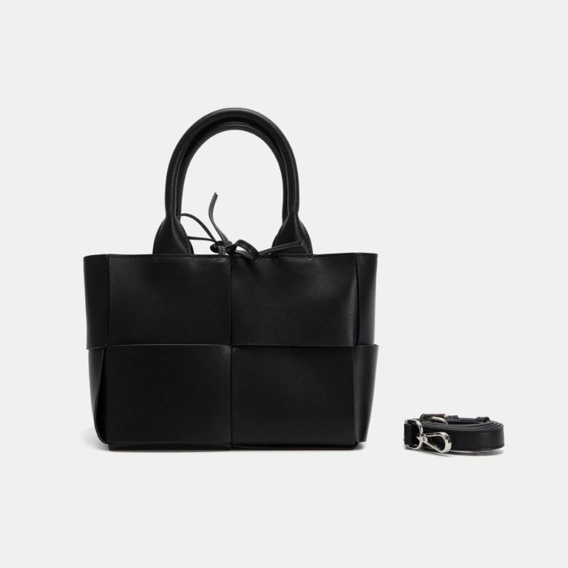 

Простая модная повседневная сумка большой емкости из воловьей кожи, плетеная сумка-тоут, диагональная сумка Span чёрный