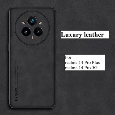 Custodia in Pelle di Montone Per Realme 14 Pro+ 14pro 14X Morbido Silicone Opaco Bumper Per Realme 13+ 13Pro Fotocamera TPU Protezione Guscio