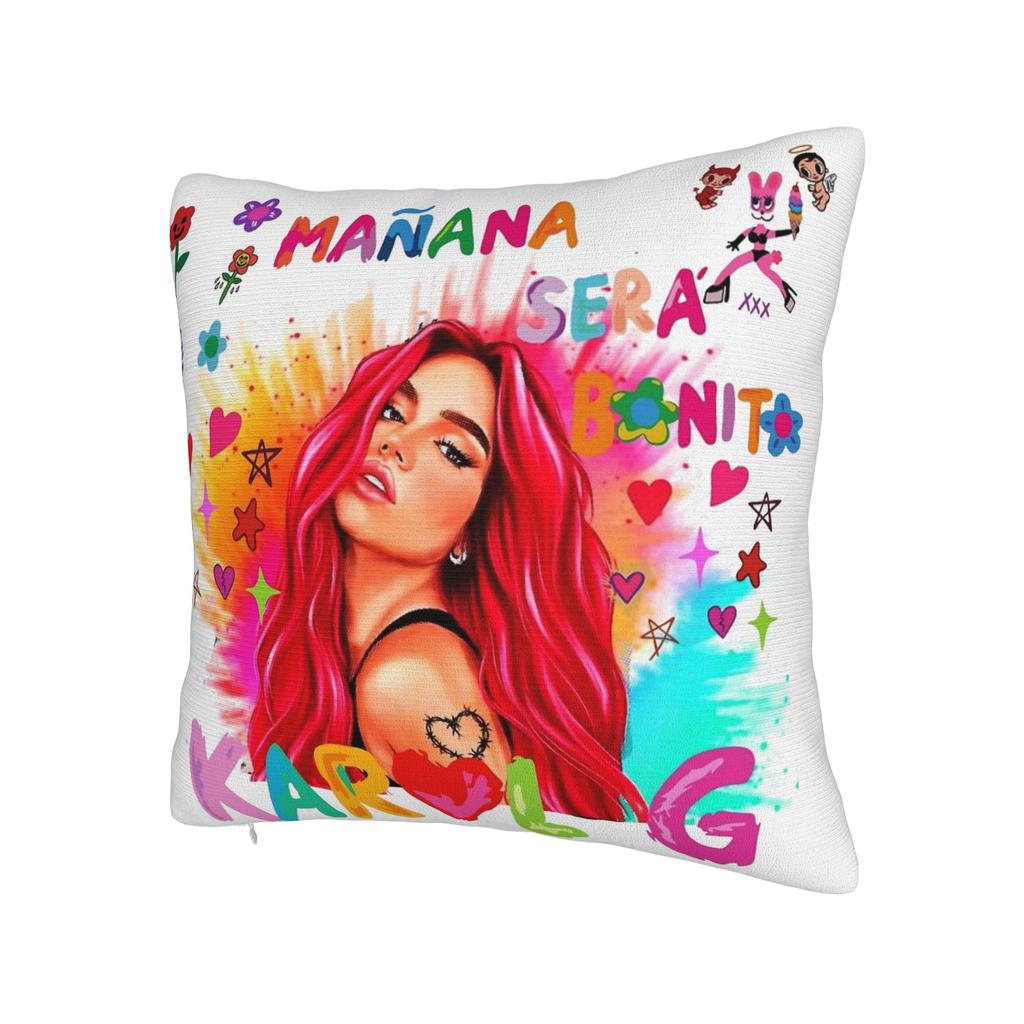 Karol G Bichota Music Singer Pillowcase Printed Polyester Cushion Cover Decor Pillow Case Cover Seater Square Xcm