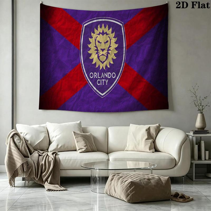 Orlando City SC Wall Tapestry Aesthetic Wall Hanging Printed Fabric Blanket Decorative Tapestries for Bedroom Living Room Home Decor