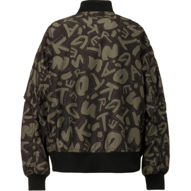 Onitsuka Tiger Letter Print Pattern Full Zip Stand Collar Jacket Unisex Jacket Black 2183A929-001