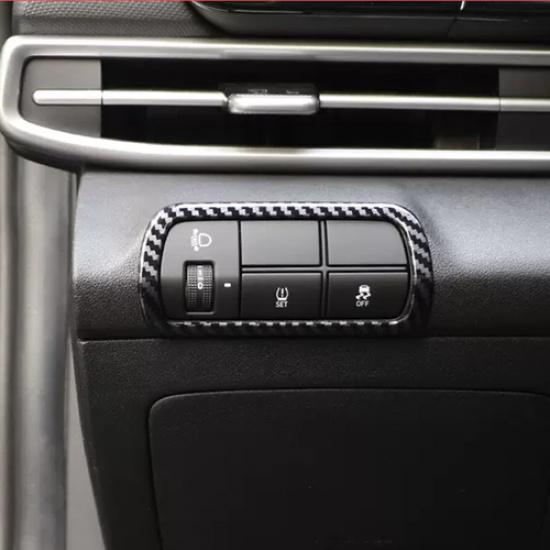For Hyundai Elantra - Carbon Fiber Headlight Switch Button Frame Trim