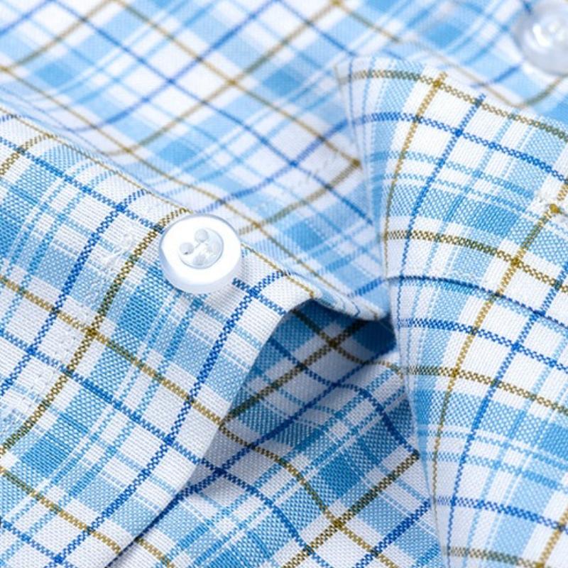 160KG Men's Shirts Big and Tal Classic Plaid Stripe Oxford 100 Cotton Short Sleeve Shirt for Men Shirt Short Sleeve Plus Size