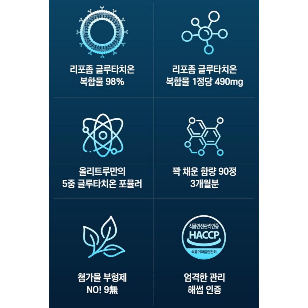 [Olitrue] Glutathion liposomal Ultra Double 500 mg x 90 comprimés