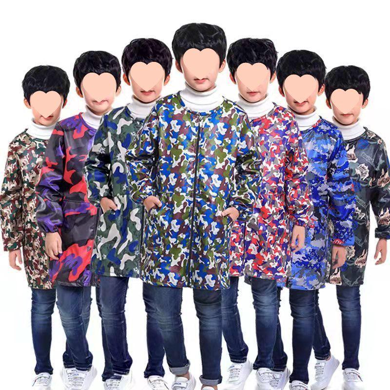 

Girls Thick Winter Corduroy Fleece Smock - Long-Sleeved Baby Eating Apron with Zipper 110 (Height 90-105 cm)