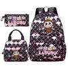 3Pcs/set Backpack for Girl School Teen Student Knapsack Women Rucksack with Lunch Bags Pencil Bag Fish Scale Style Bags