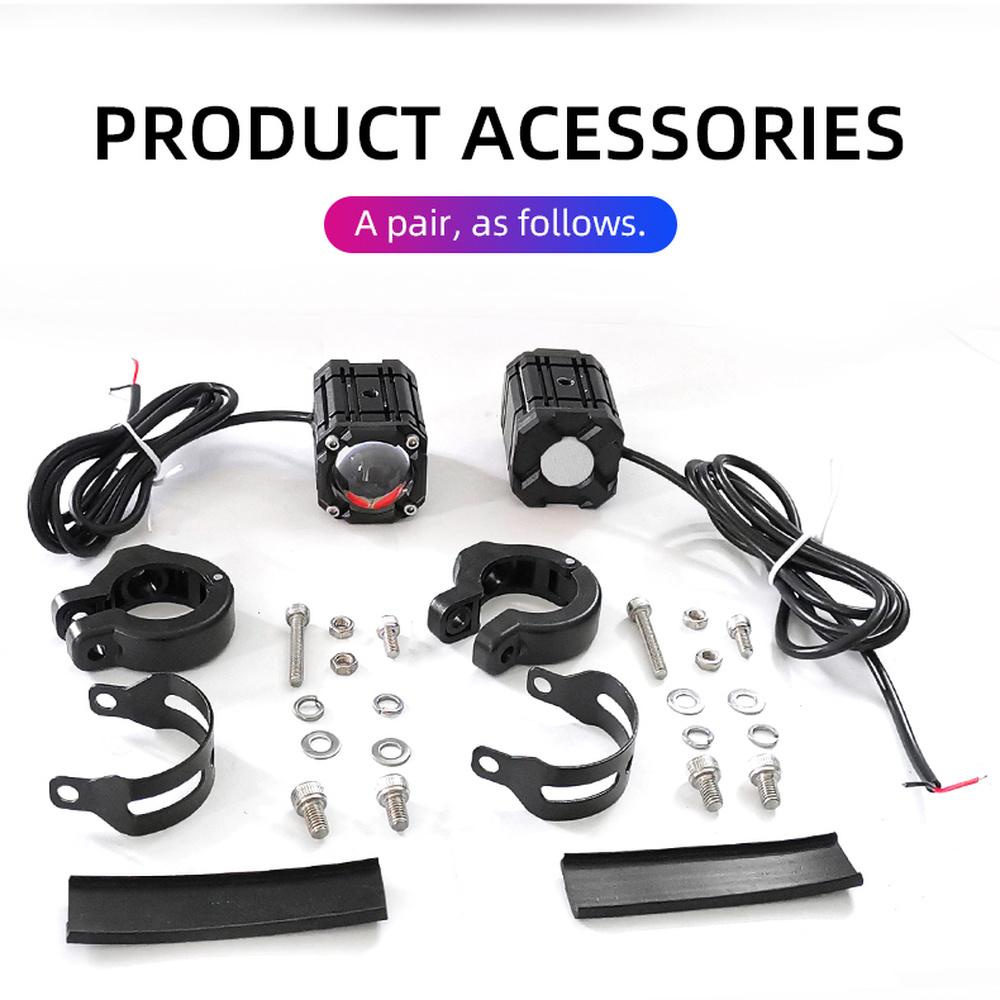 Motocicletă Mini far de conducere Scooter universal tricolor ATV pentru lampă auxiliară cu reflectoare Moto Accesorii pentru faruri de ceață