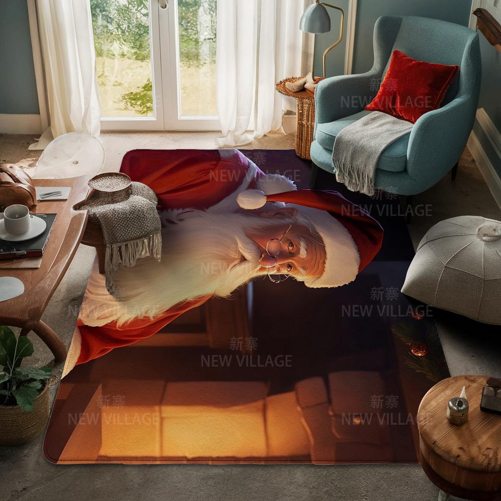 House Entrance Carpet Home Door Mat Living Room Bath Foot Bathroom Non-slip Water Absorption Rugs Bath Merry Christmas Winter