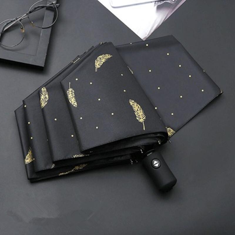ins automatic folding feather umbrella women's vinyl sunscreen UV protection sun umbrella sun umbrella custom wholesale