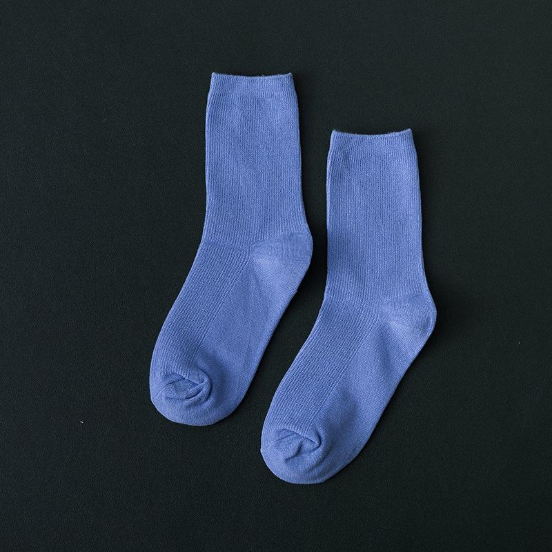 Colorful Harajuku Retro Women Lady Cotton Socks Fluorescent  Neon Color Korean Purple Yellow Pink Designer Skateboard Cool Cute