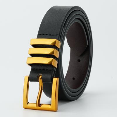 Belt Genuine Leather Women's Smooth Buckle Thin Belt Fashionable Jeans Casual Pants Dress Decorative Skirt Women