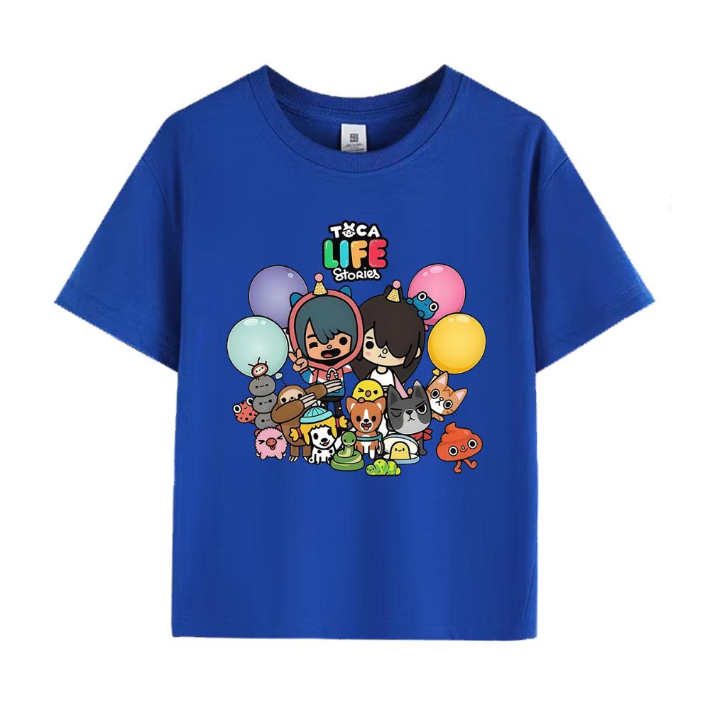 

Girls/Boys Clothes Game Toca Boca and Gacha Life World Cartoon Graphic Printed T-shirt Kids Comfy Versatile Summer Short Sleeve 100