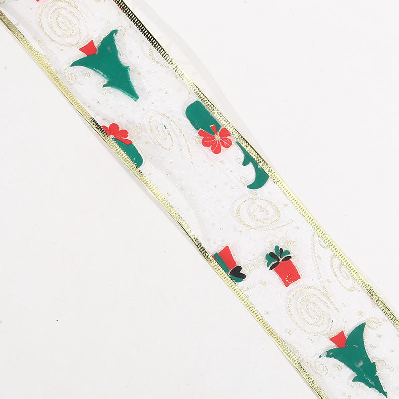 Christmas Glitter Gold Wired Ribbon for Holiday DIY Craft Wedding Tree Topper Xmas Tree Organza Phnom Penh Lock Edge Presents Ribbons