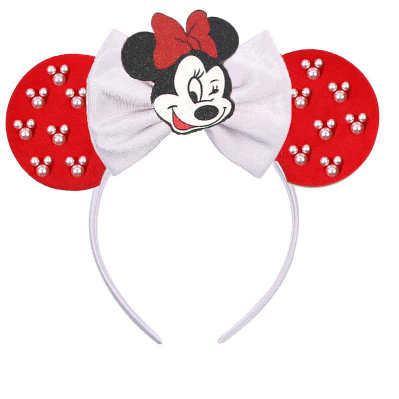 Trip Mickey Ears Headband For Girls Women Sequin Castle 5"Bow Hairband Festival Party Cosplay DIY Hair Accessories