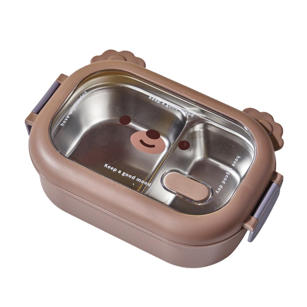 Children Bento Box Reusable Food-Grade Large Capacity Compartment Box Water Fillable Thermal Stainless Steel Insulated