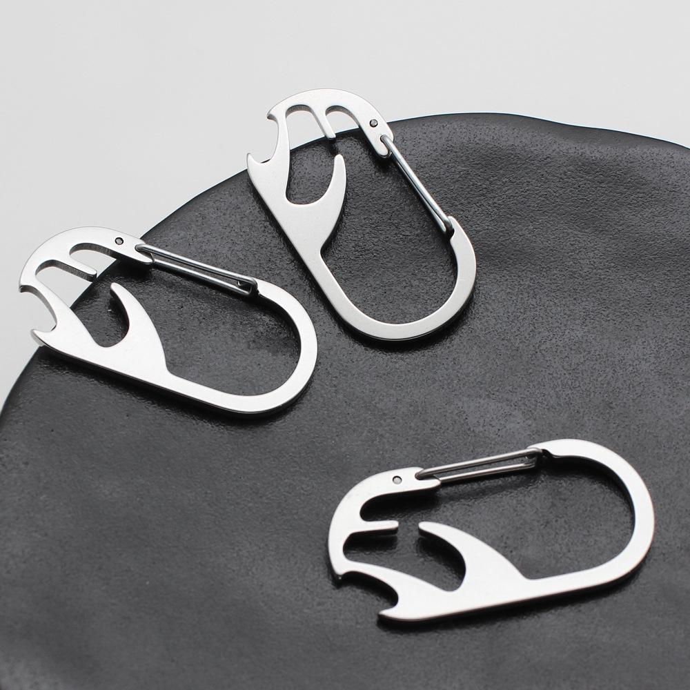 

Stainless Steel Quick Release Snap Hook Keychain with Bottle Opener