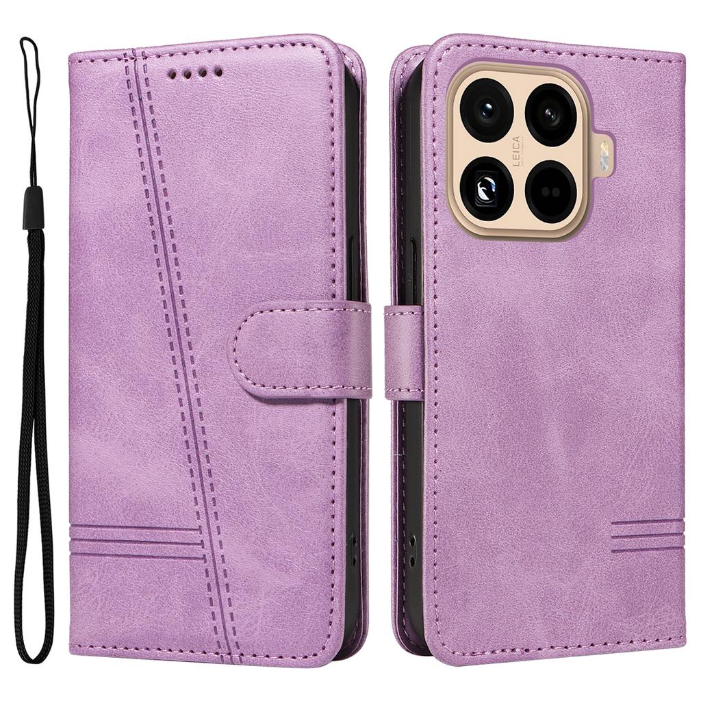 For Xiaomi 15T Pro Wallet Case T-Shape Lines Leather Phone Cover Stand