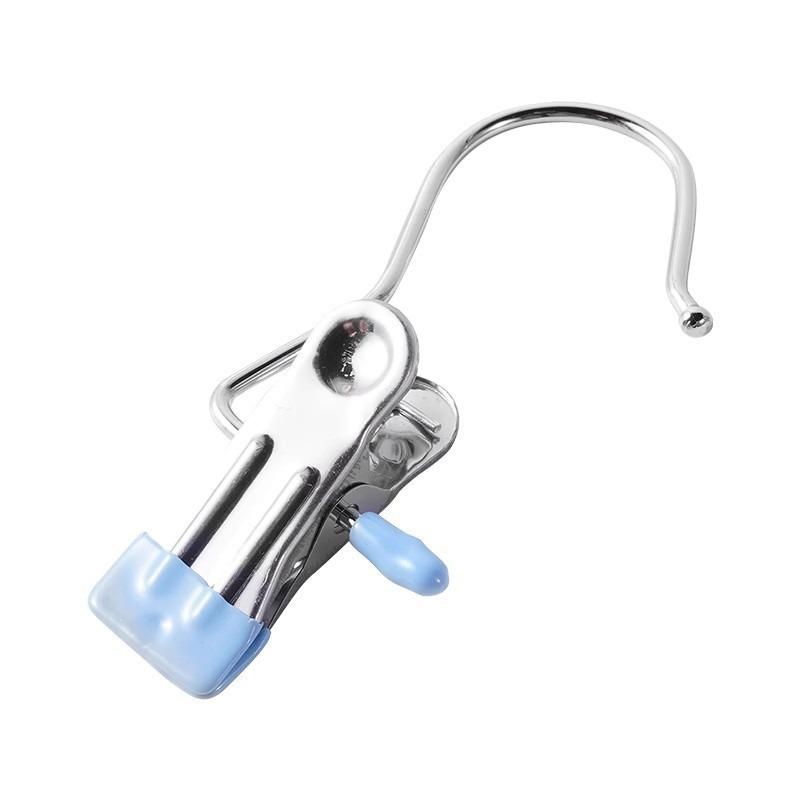 Multi Purpose Stainless Steel Clothes Pins with Hooks Windproof Drying Clips for Socks Hats