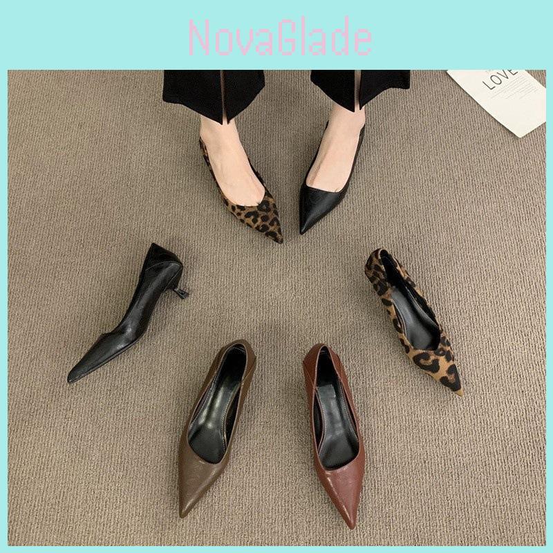 Classic High Heels For Women With Superfiber Upper And Rubber Sole For Daily Office Wear