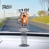 Strong Adhesive Base Car Figurines Cute Cat/Dog/Elf Dashboard Decorations with Spring Swing Design, Double-sided 2D Flat Acrylic Desk Accessories for