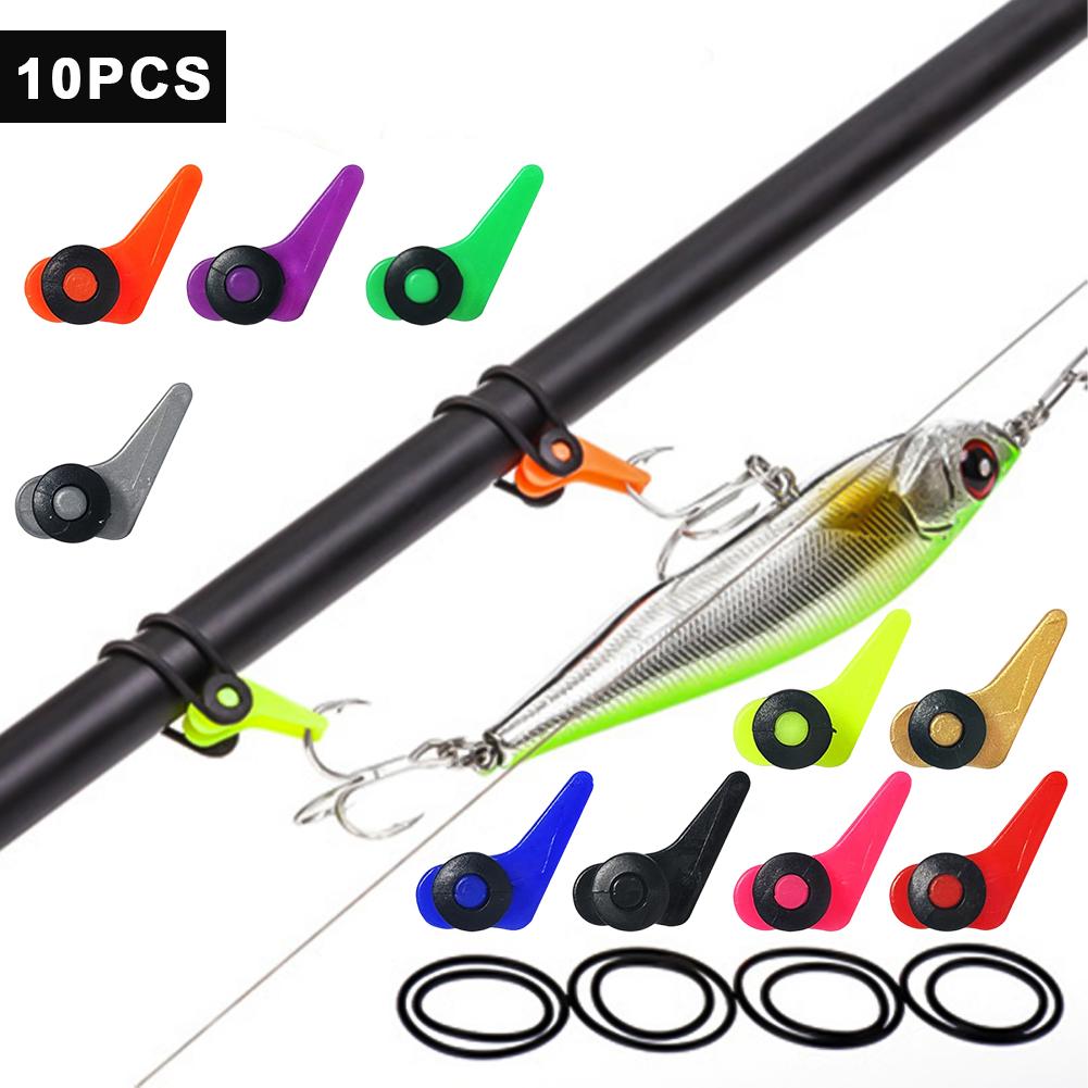 For Fishing Rod with Silicone Ring Plastic Lure Hook Fixer Portable Fishing Accessory 10PCS Hook Keeper