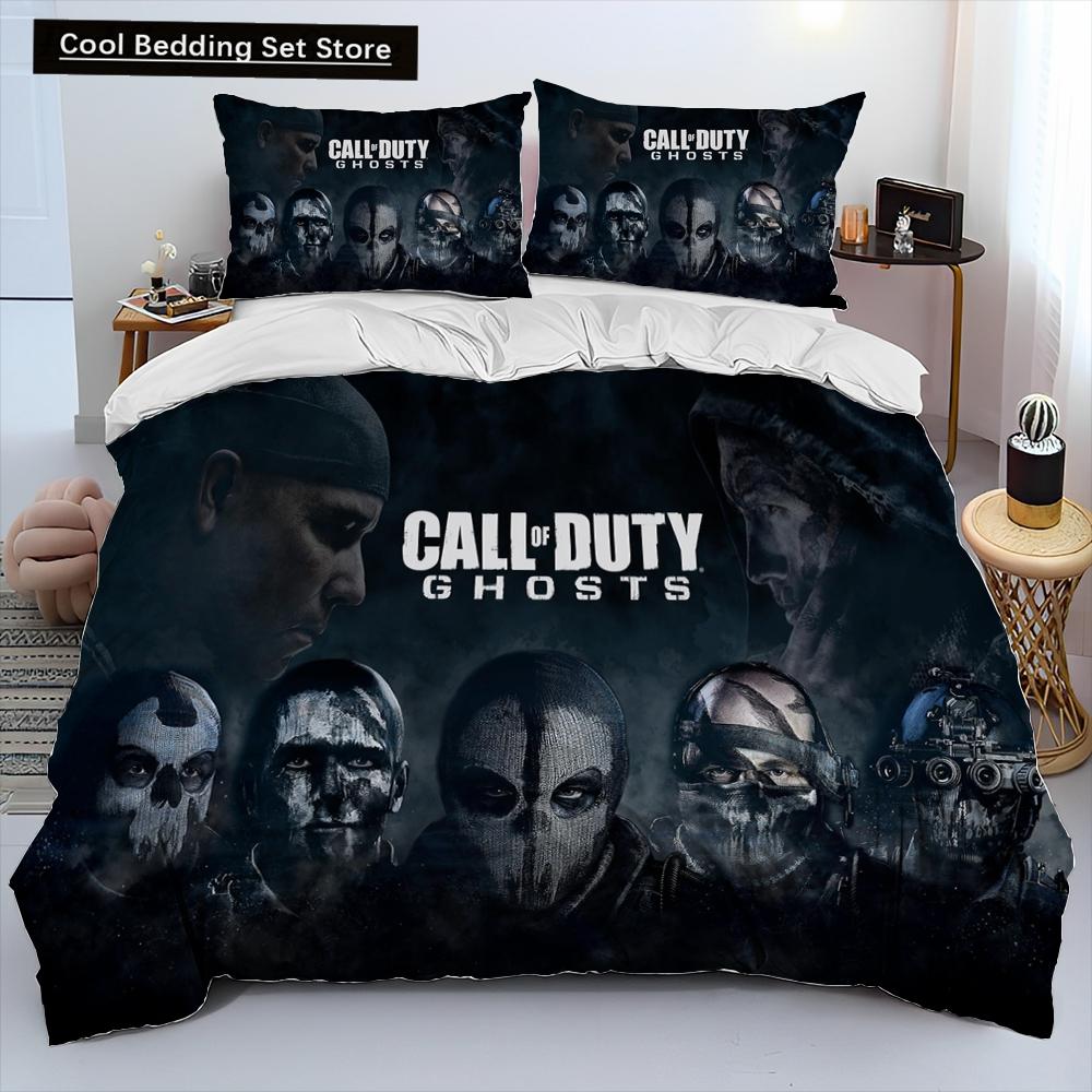 3D-Druck Spiel Call of Duty Bettdecke Bettwäscheset, Bettbezug Bettset Steppdecke Kissenbezug, King Queen Size Bettwäscheset Kinder