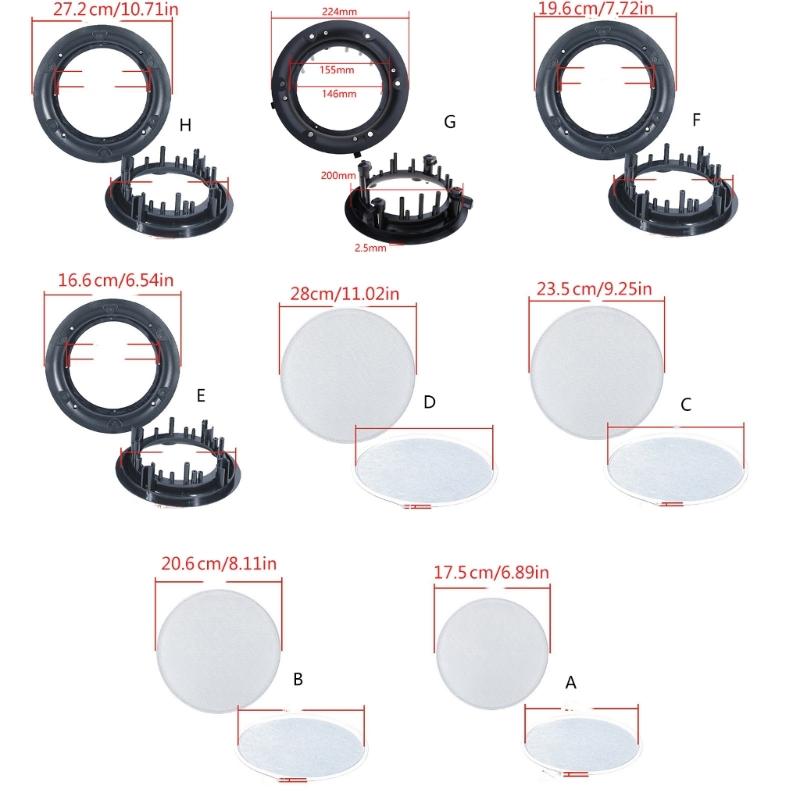 4/5/6.5/8inch Ceiling Speakers Cover Decorative Round Metal Net Mesh Grille Ceiling Speakers Grill Holder Mouting Base