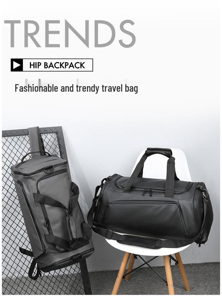 Stylish Men's Travel Bag - Large Capacity Gym Bag with Dry/Wet Separation & Shoe Compartment