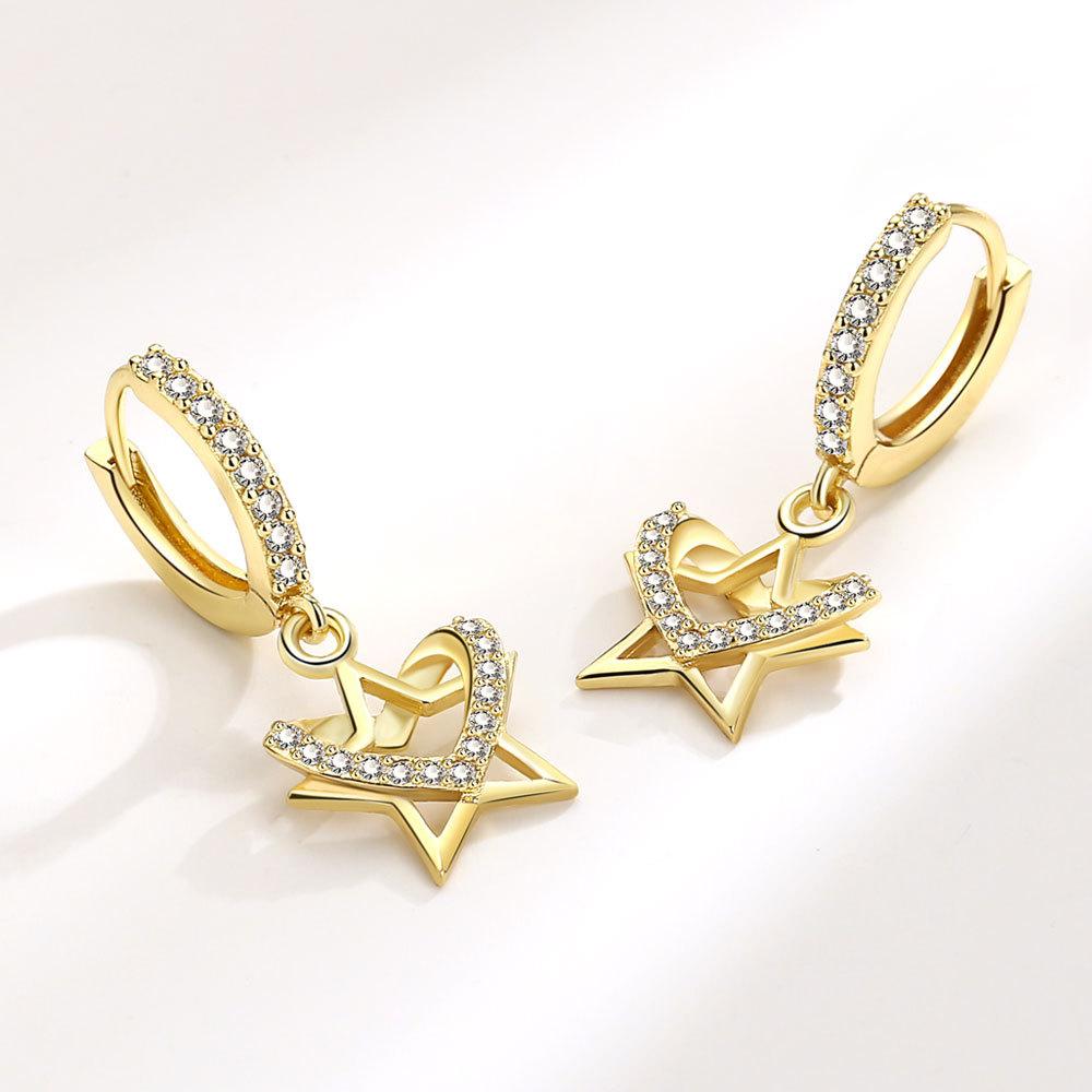 925 Sterling Silver Heart Hoop Earrings Stud Earrings Silver Women Star Butterfly Earrings for Women Jewelry Gift E357