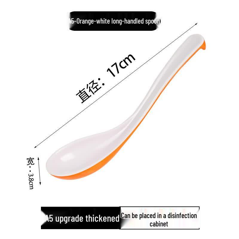 Two-Tone Melamine Long-Handle Soup Spoons D Style