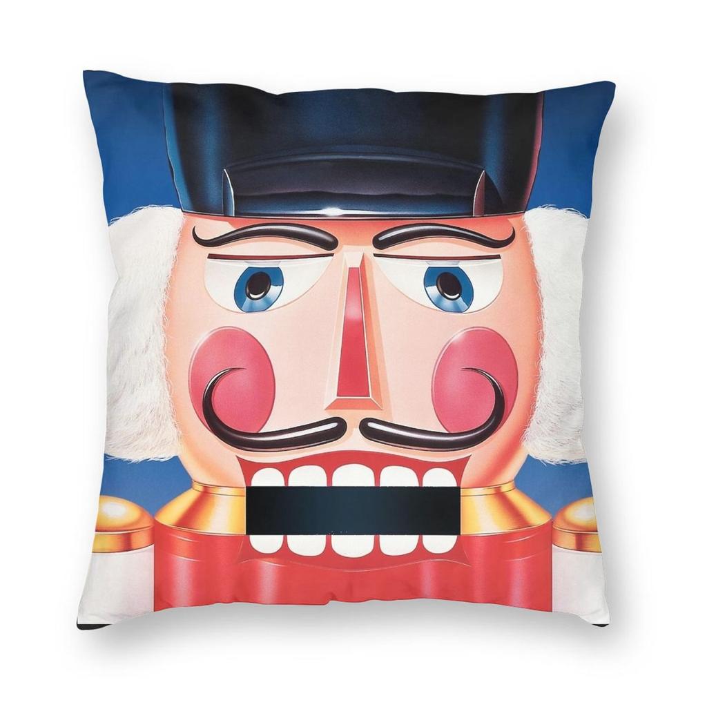The Nutcracker Christmas Toy Soldier King Pillowcase Printing Fabric Cushion Cover Decoration Pillow Case Cover Bedroom Zipper