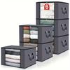 3/6pcs Set Large-capacity Clothes Storage Bag Foldable Blanket Storage Container Is Used To Organize The Bedroom Wardrobe.