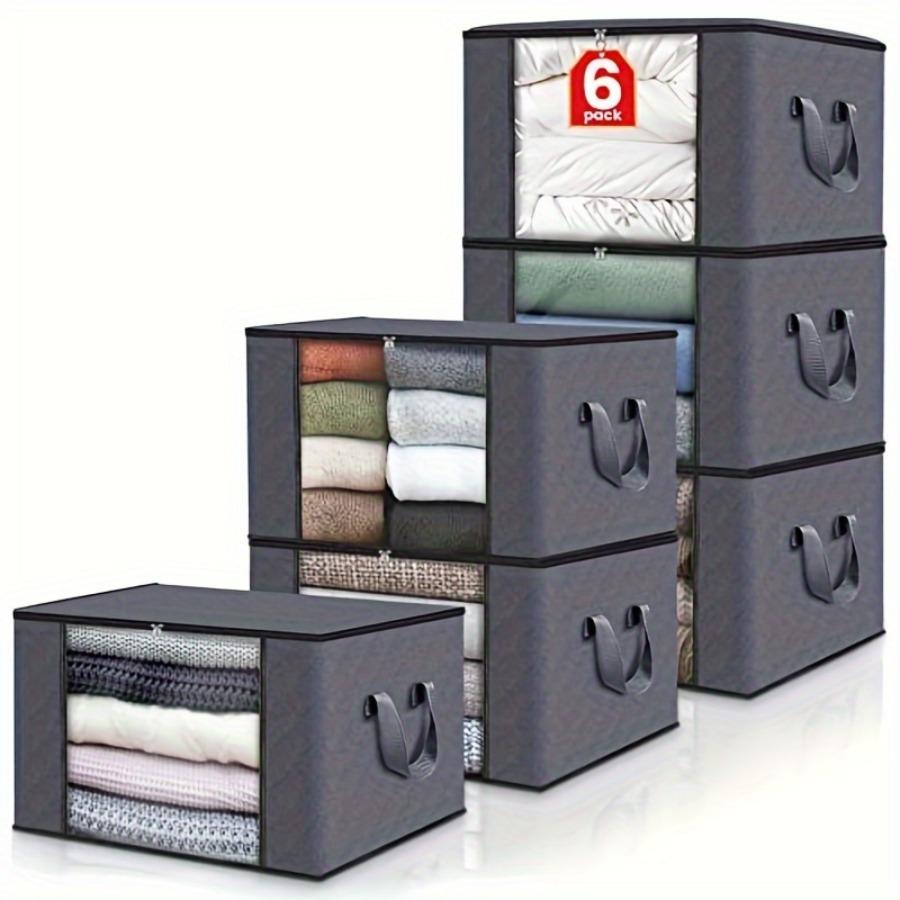 3/6pcs Set Large-capacity Clothes Storage Bag Foldable Blanket Storage Container Is Used To Organize The Bedroom Wardrobe.