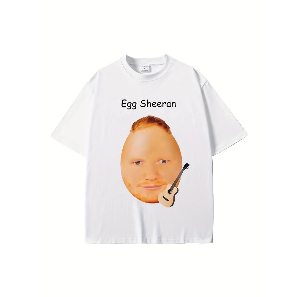 

Interesting Ed Sheeran pattern printed T-shirt, men s fashion crew neck T-shirt, summer unisex short S