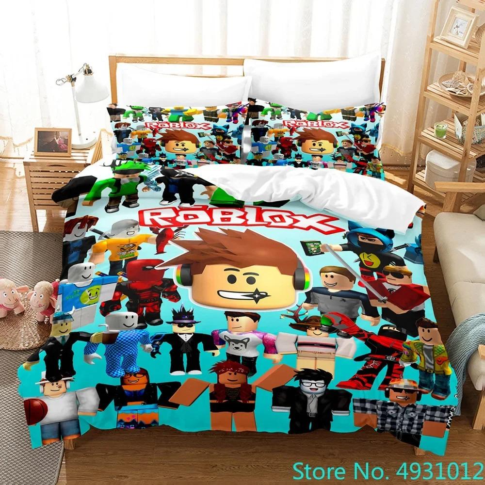3D Cartoon Minecraft Duvet Cover for kids,Game Simulated World Bedding Set,Duvet Cover Pillowcases with Zipper Youth Kids Gift