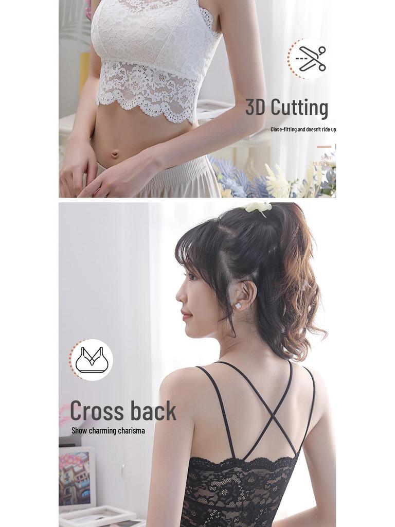 Summer Korean Lace Strapless Bandeau Camisole for Female Students
