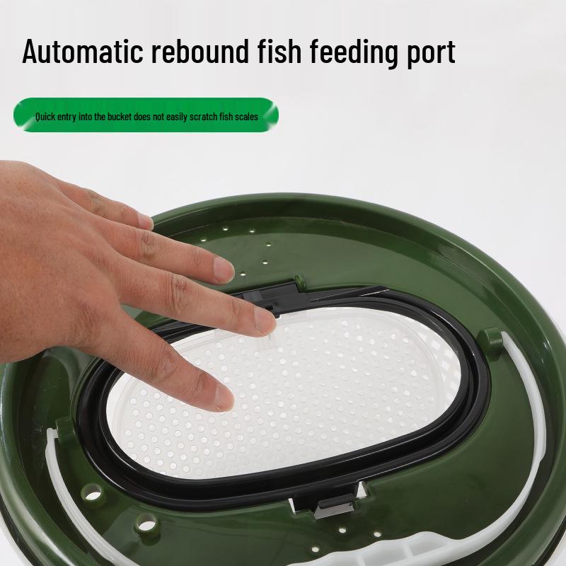 Dwupowłokowy napowietrzany wiadro na żywą rybę do łowienia na zewnątrz w morzu i rzece