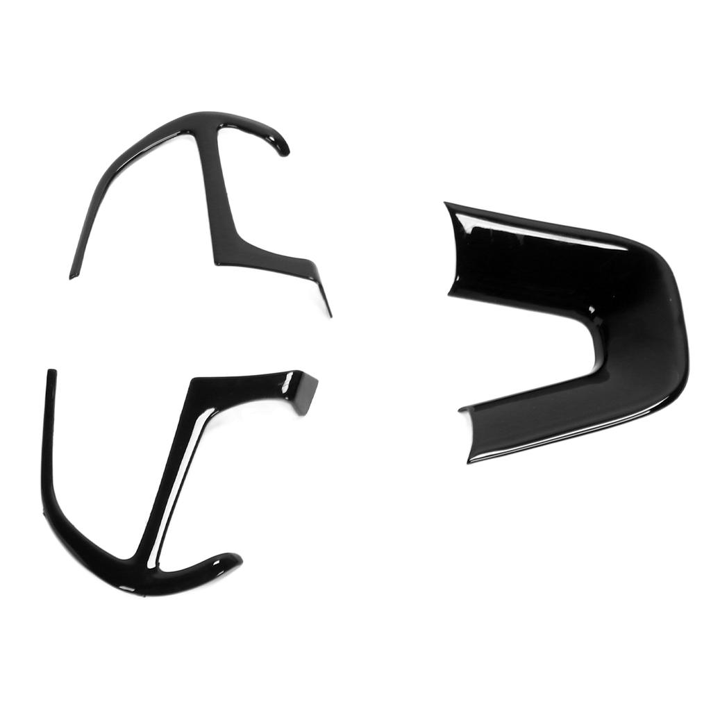 3 Pcs Steering Wheel Cover Trim Replacement for Dodge Challenger Charger Durango 2015‑2019Black